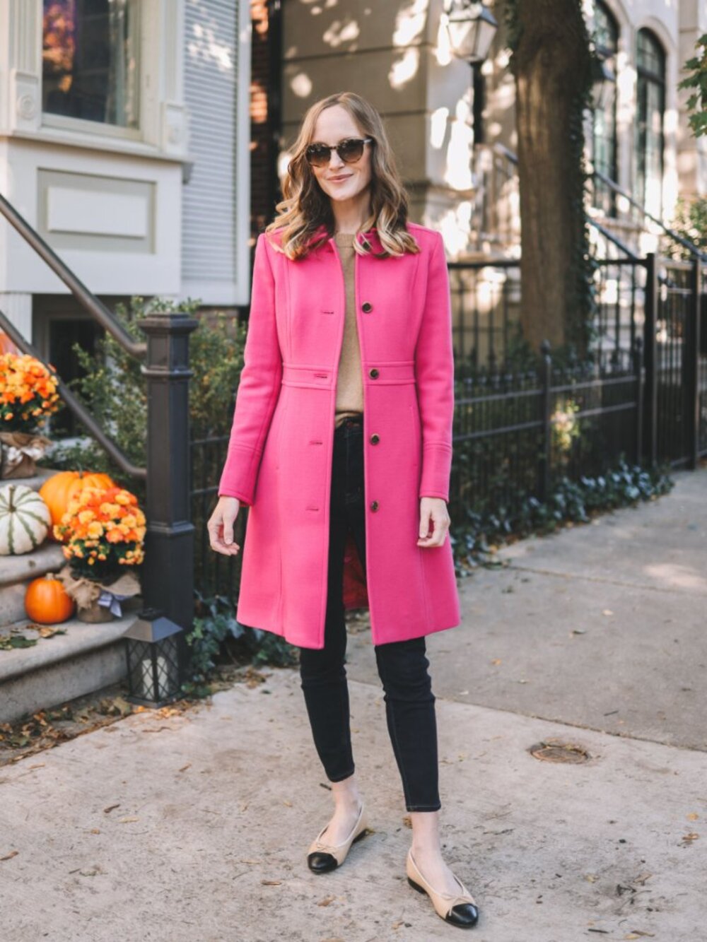 J. Crew City Coat Wool Blend in Fuchsia Sleek Cocoon Car Coat